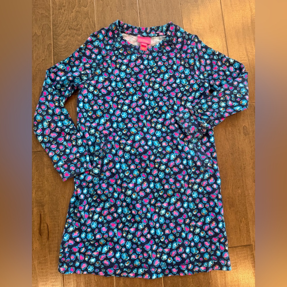 Girls Lilly Long Sleeve Navy Dress